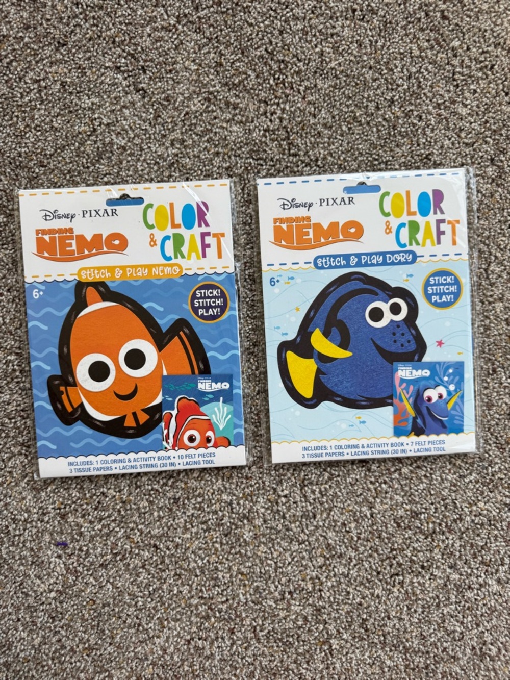 Disney Pixar Finding Nemo Color & Craft Stitch & Play Sets - Orange & Blue